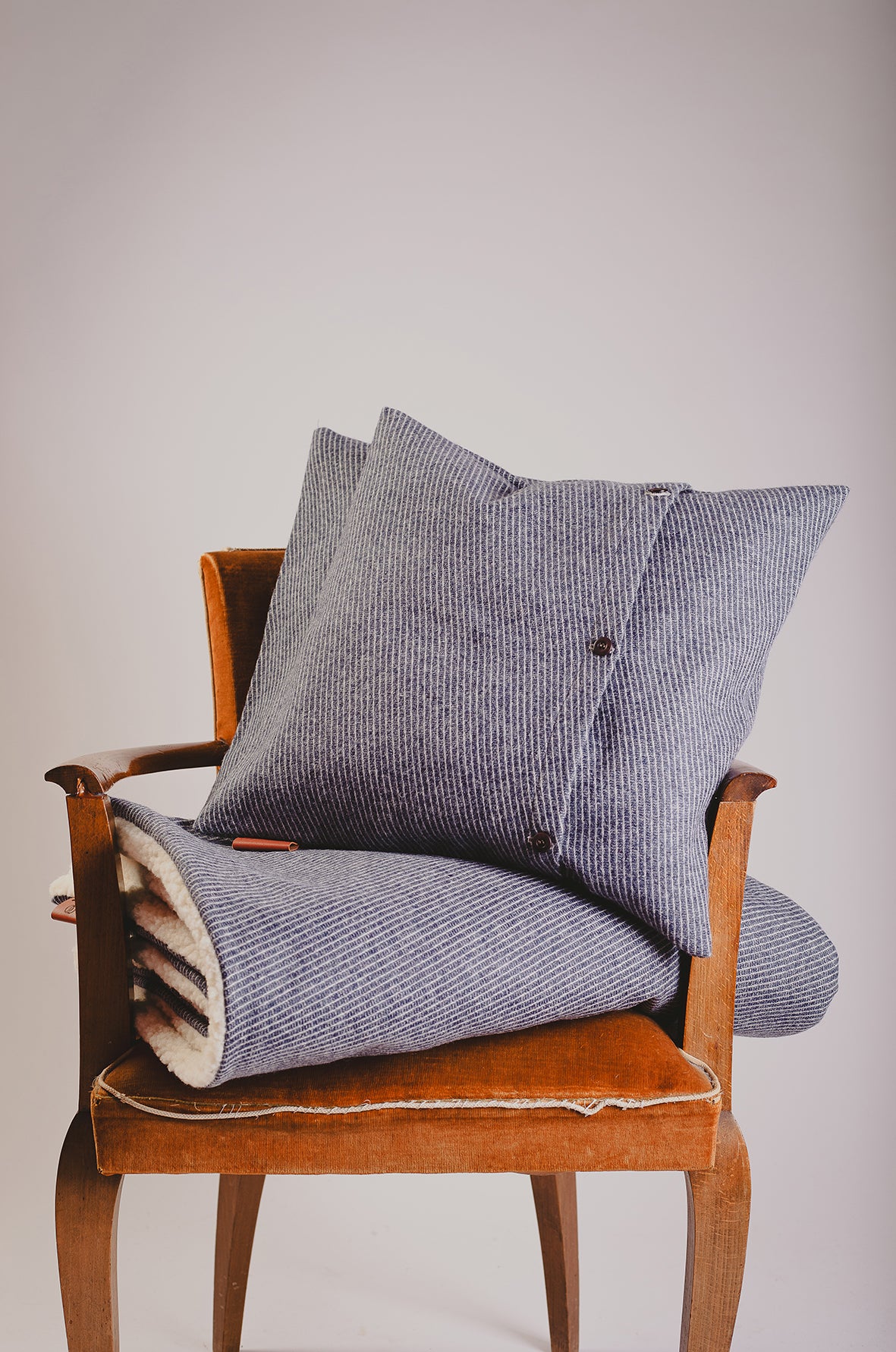 Coussin carré en tricotine de laine - L’Heureux