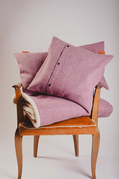 Coussin carré en tricotine de laine - L’Heureux