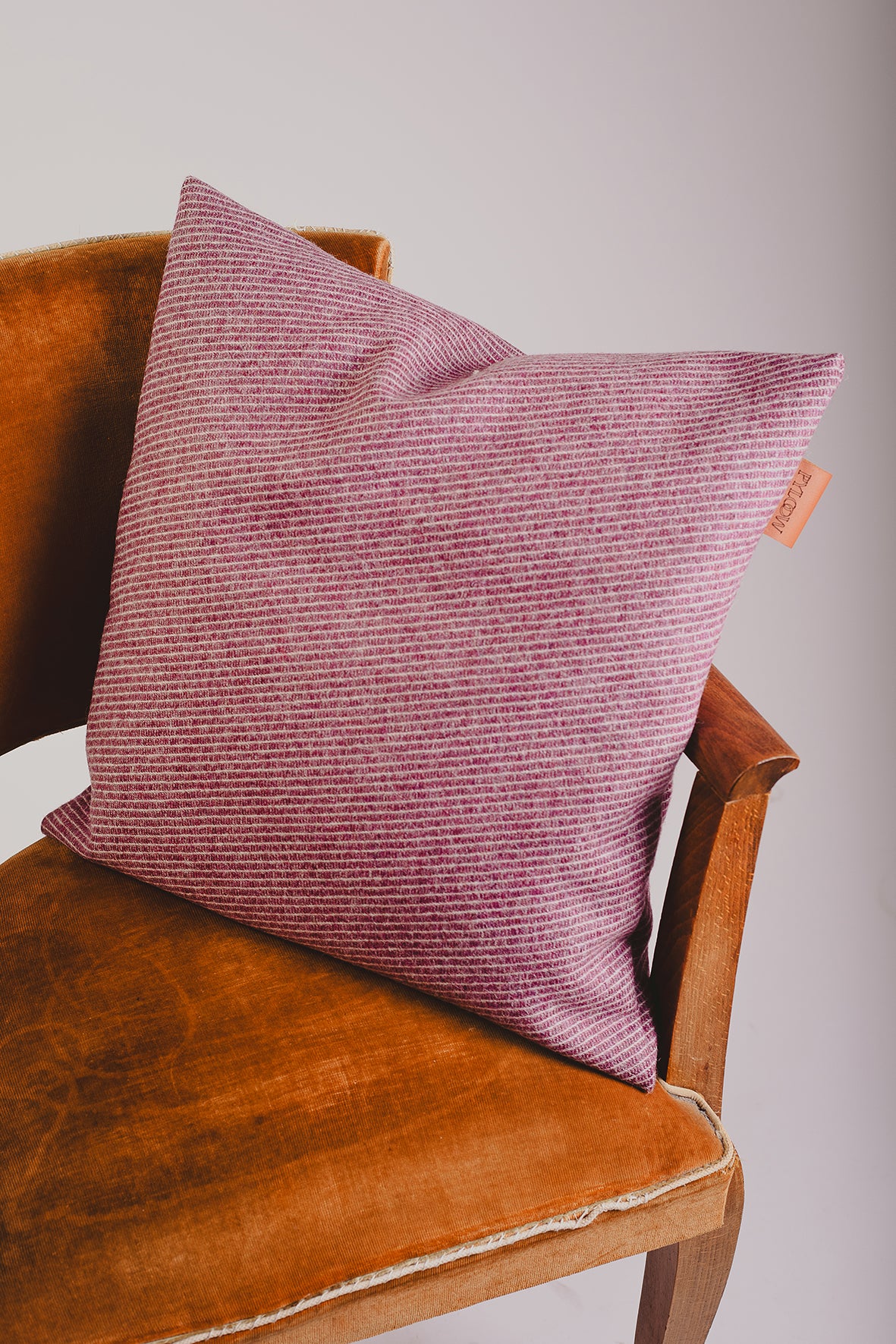 Coussin carré en tricotine de laine - L’Heureux