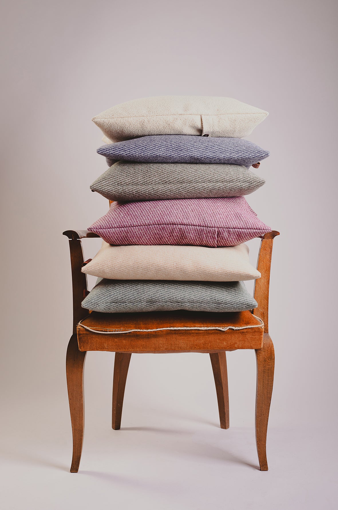 Coussin carré en tricotine de laine - L’Heureux