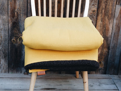 Plaid en laine et coton bio - L'Affectueux
