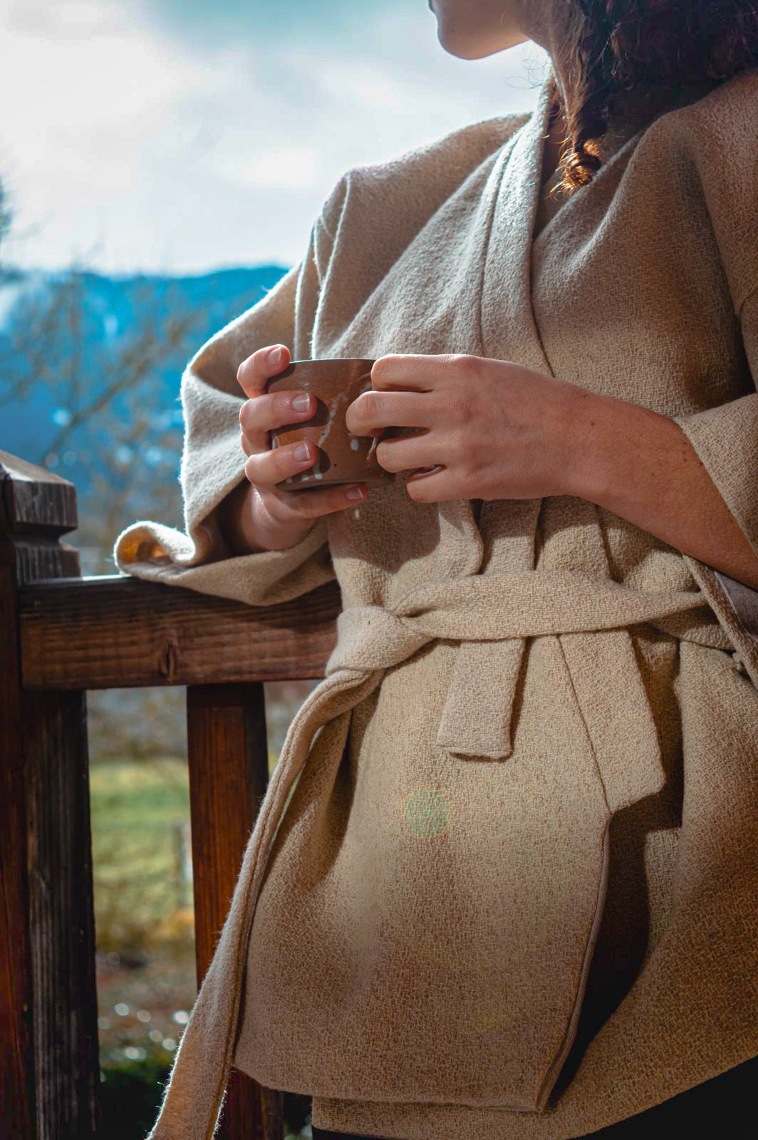 Kimono en laine et chanvre