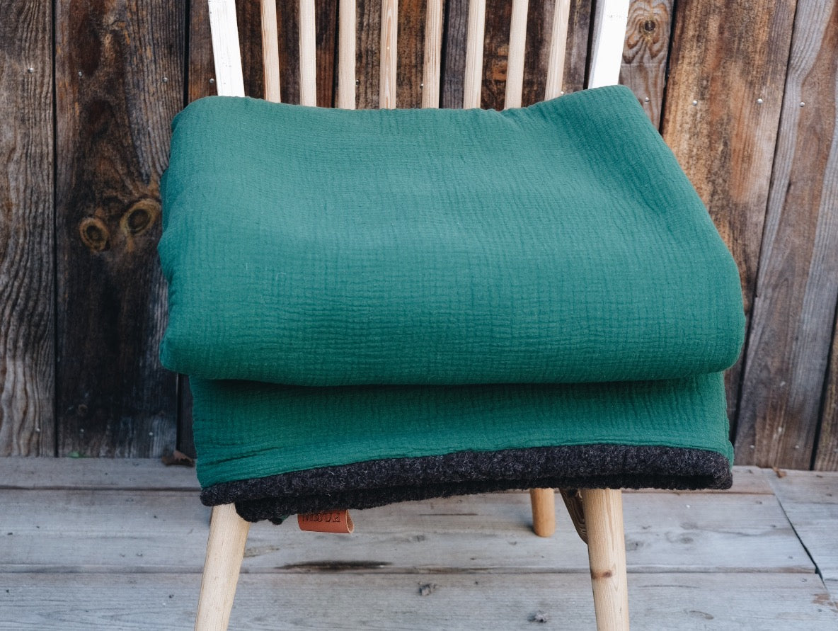 Plaid en laine et coton bio - L'Affectueux