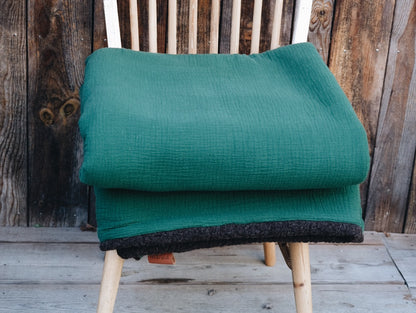 Plaid en laine et coton bio - L'Affectueux