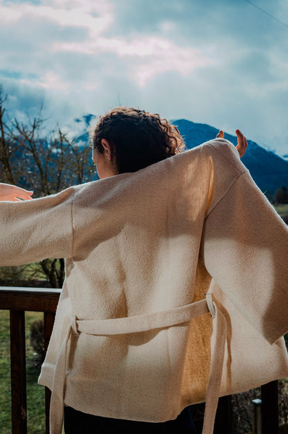Kimono en laine et chanvre