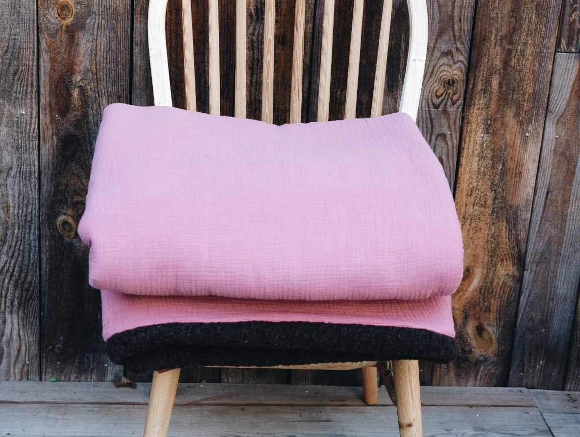 Plaid en laine et coton bio - L'Affectueux