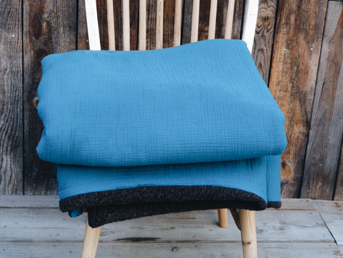 Plaid en laine et coton bio - L'Affectueux