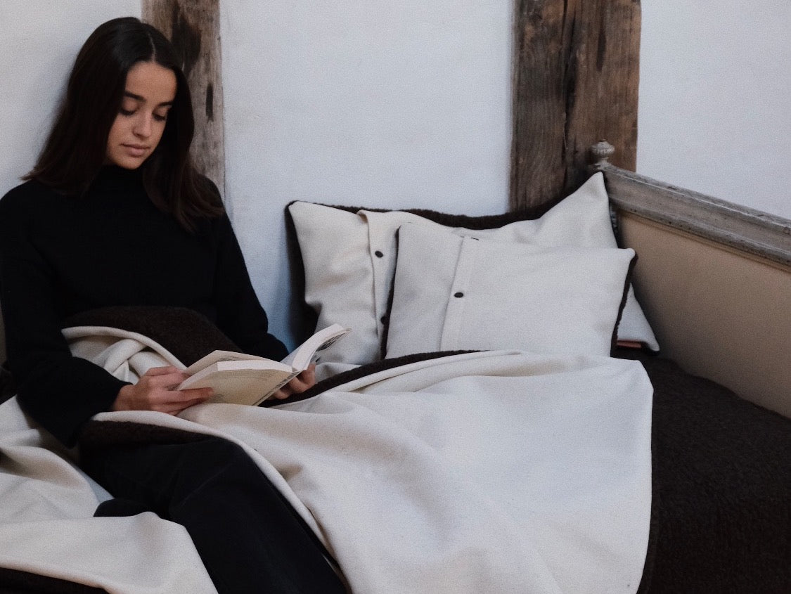 Plaid premium en border de laine - L'Affectueux