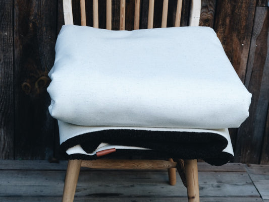 Petit plaid de naissance Premium en border de laine – L’Affectueux