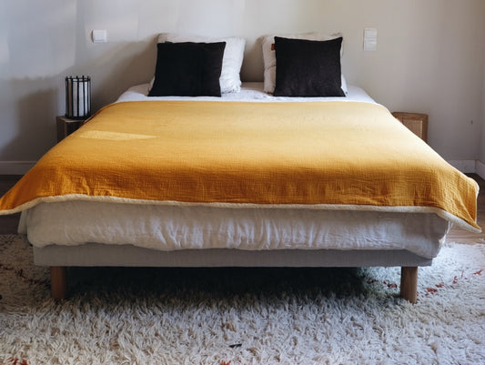 Plaid en laine et coton bio - L'Affectueux