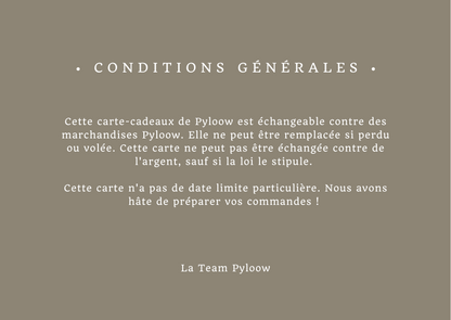 Cartes-cadeaux PYLOOW